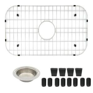 Stainless Steel Sink Grid with Center Drain 26-1/8" x 14-1/4" Sink Protector
